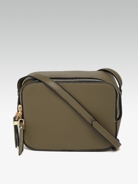 

DOROTHY PERKINS Olive Green Solid Sling Bag