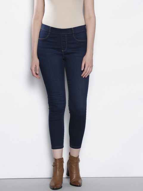 

DOROTHY PERKINS Women Navy Blue Solid Cropped Jeggings