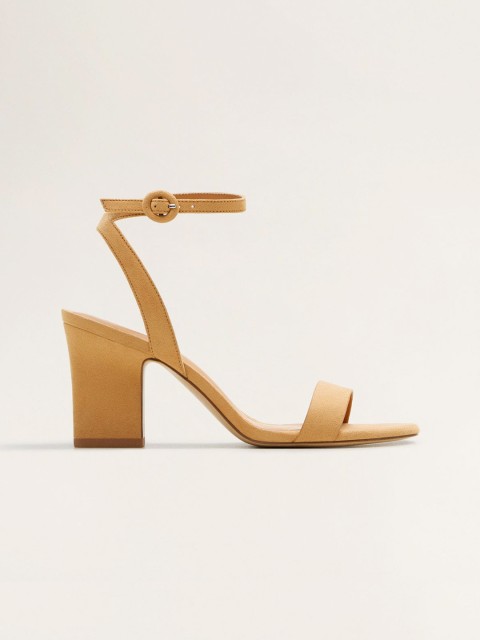 

MANGO Women Mustard Yellow Solid Heels