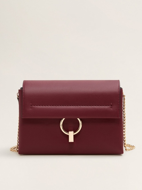 

MANGO Maroon Solid Sling Bag
