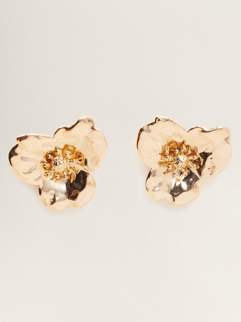 

MANGO Gold-Toned Floral Oversized Studs