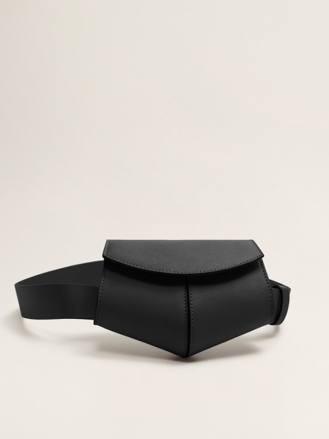 

MANGO Women Black Solid Fanny Pack