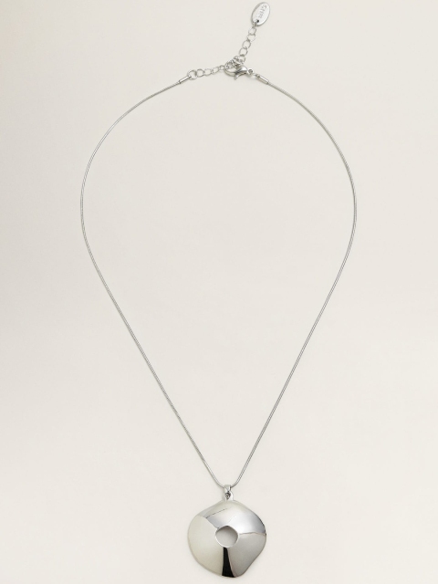 

MANGO Silver-Toned Circular Necklace