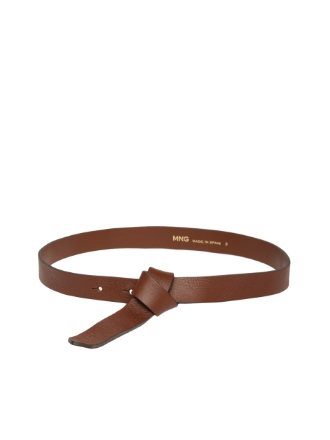 

MANGO Women Brown Solid Leather Belt