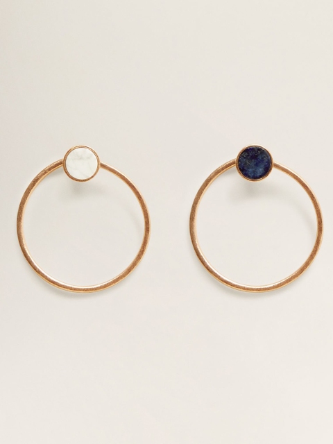 

MANGO Gold-Toned Circular Mismatch Drop Earrings