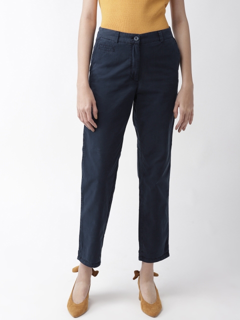 

Marks & Spencer Women Navy Blue Slim Fit Solid Chinos