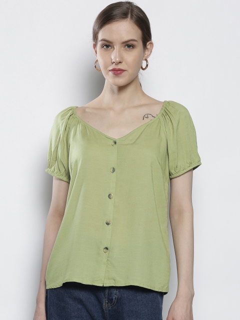 

DOROTHY PERKINS Women Green Solid Top