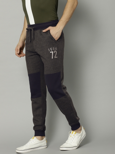 

French Connection Men Charcoal Grey Solid Joggers