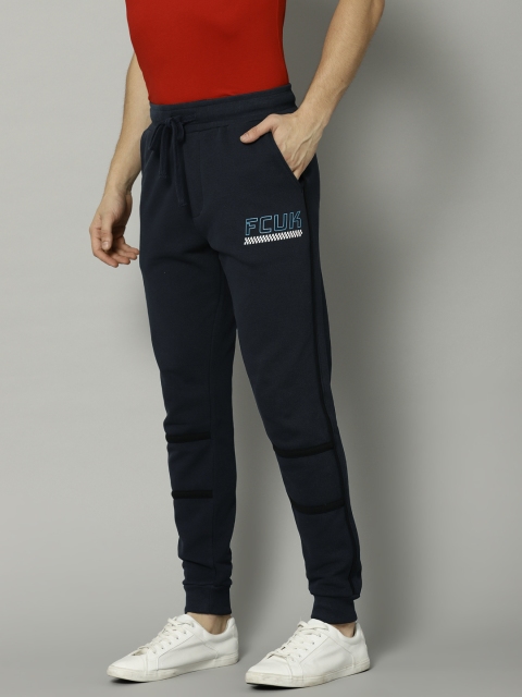 

French Connection Men Navy Blue Solid Joggers