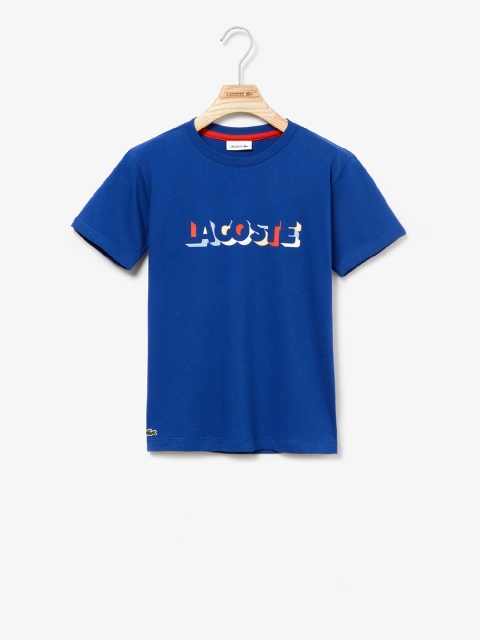 

Lacoste Boys Blue Printed Round Neck T-shirt