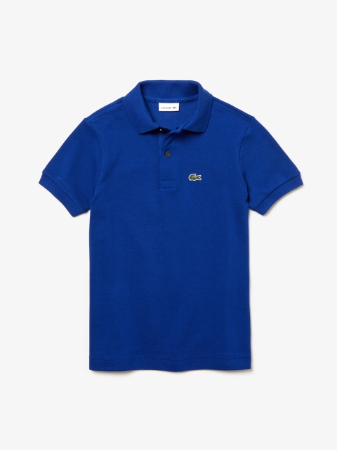 

Lacoste Boys Blue Solid Polo Collar T-shirt