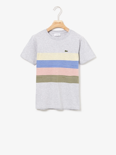 

Lacoste Boys Grey Striped Round Neck T-shirt