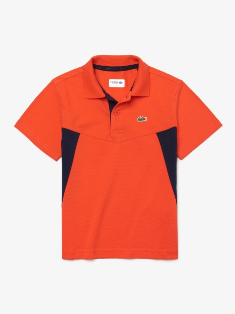 

Lacoste Boys Red Solid Polo Collar T-shirt