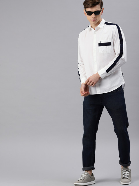 

French Connection Men White Regular Fit Solid Casual Shirt