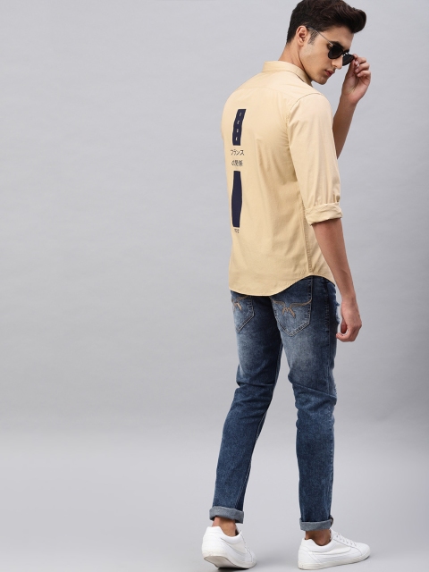 

French Connection Men Beige Regular Fit Solid Casual Shirt