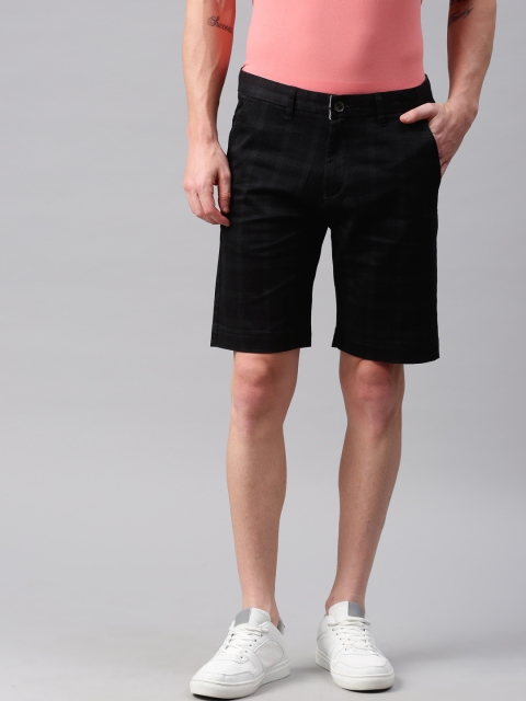 

French Connection Men Black Checked Shorts