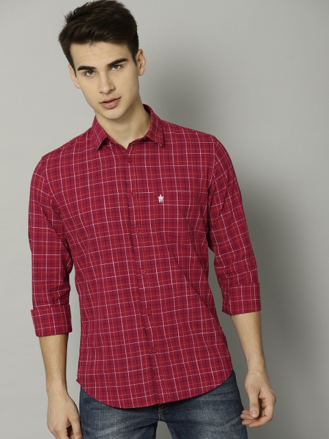 

French Connection Men Red & Off-White Checked Casual Shirt