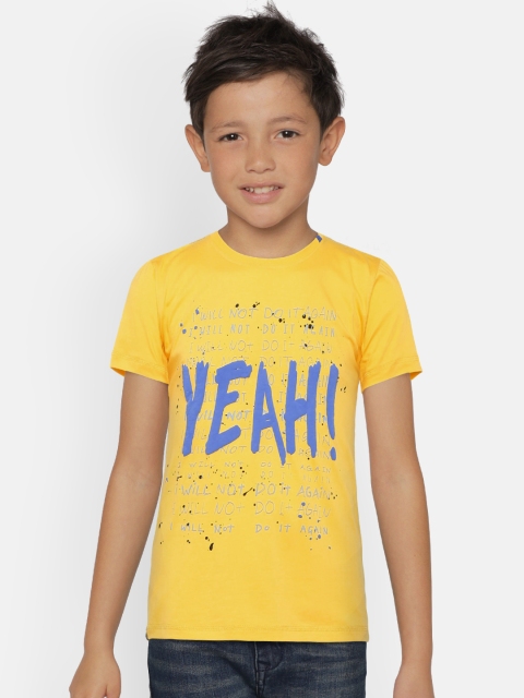

Palm Tree Boys Yellow Solid Round Neck T-shirt