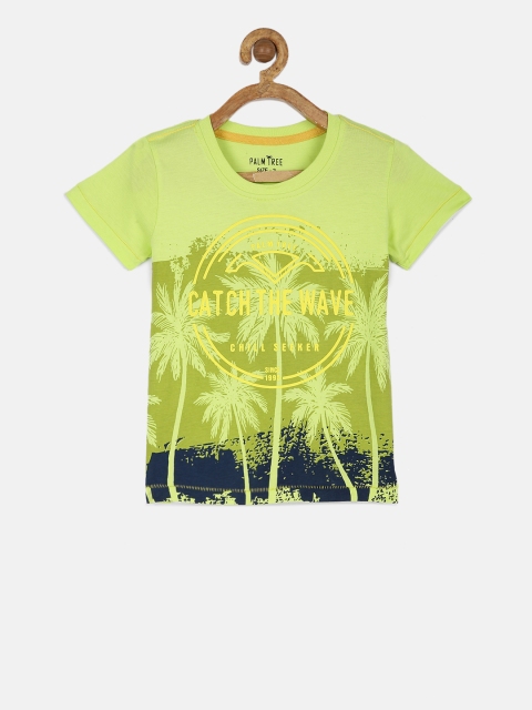 

Palm Tree Boys Green Printed Round Neck T-shirt