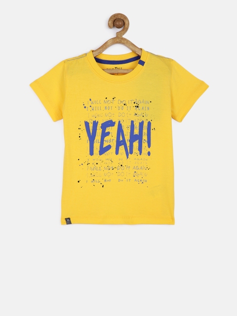 

Palm Tree Boys Yellow Printed Round Neck T-shirt