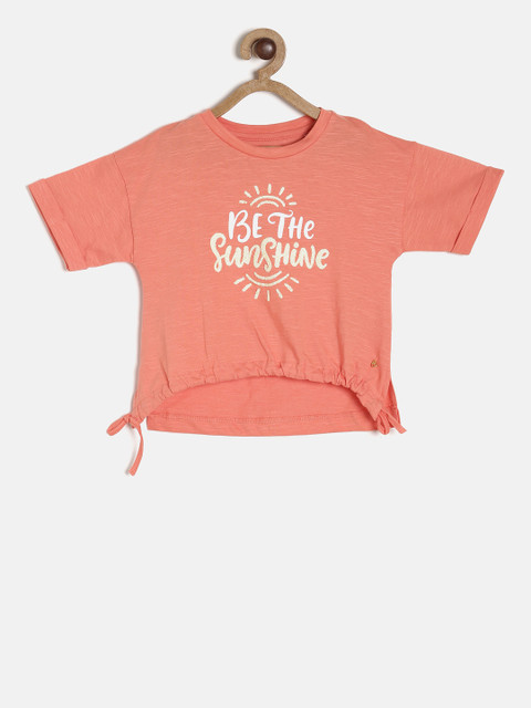 

Palm Tree Girls Coral Printed Top
