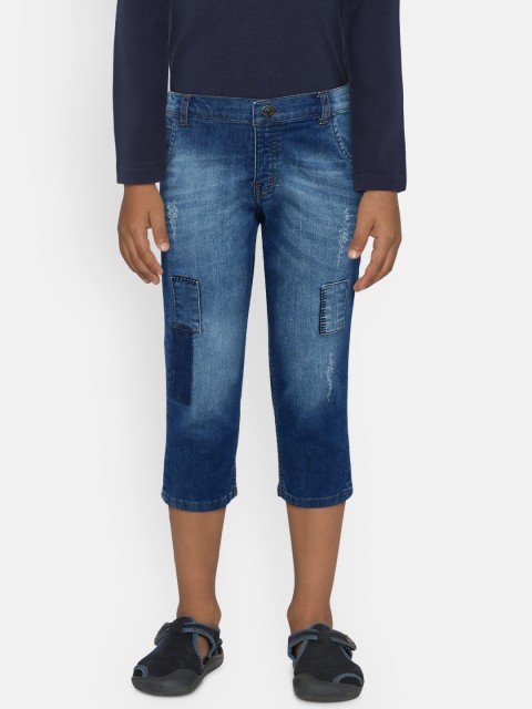 

Gini and Jony Boys Navy Blue Regular Fit Mid-Rise Low Distress Jeans