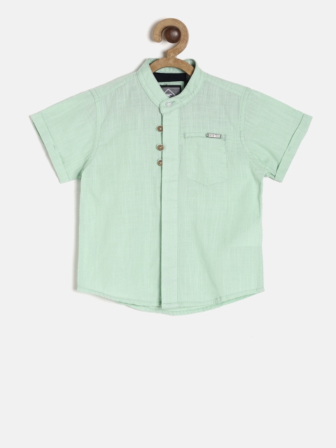

Palm Tree Boys Green Solid Casual Shirt