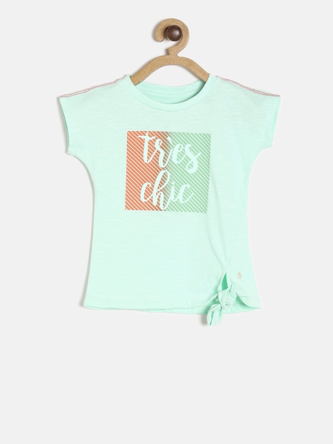

Palm Tree Girls Green & Coral Printed Top