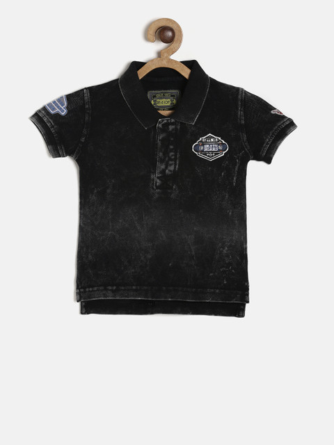 

Gini and Jony Boys Charcoal Solid Polo Collar T-shirt