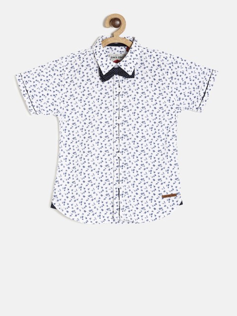 

Gini and Jony Boys White Regular Fit Printed Casual Shirt