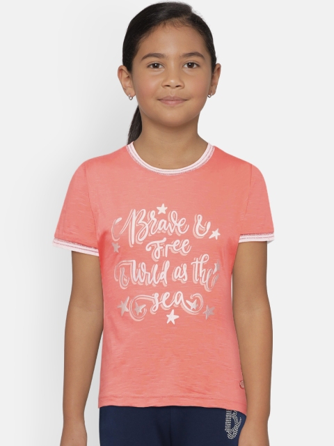 

Gini and Jony Girls Pink Printed Round Neck T-shirt