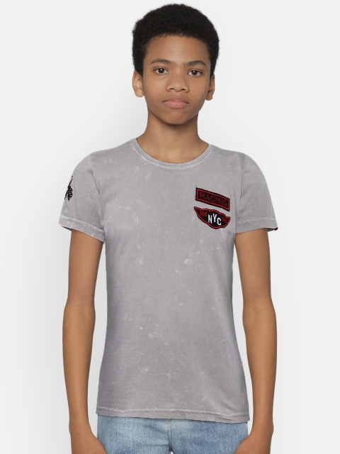 

Gini and Jony Boys Grey Solid Round Neck T-shirt