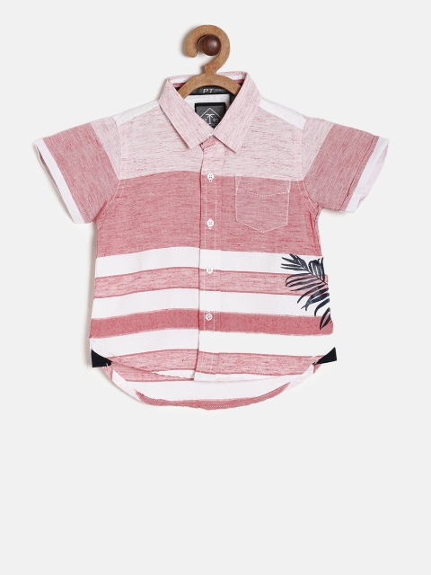 

Palm Tree Boys Pink & White Striped Casual Shirt