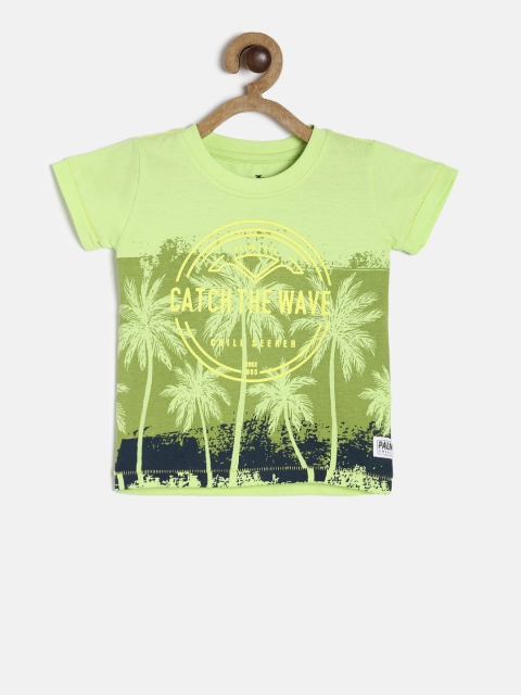 

Palm Tree Boys Green Printed Round Neck T-shirt