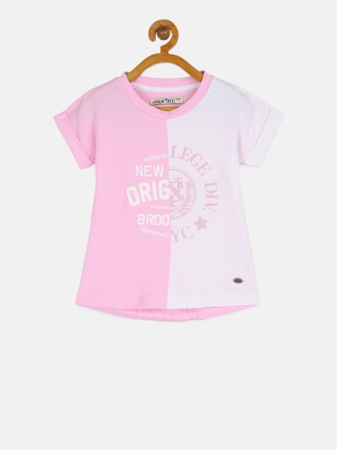 

Palm Tree Girls Pink Printed Top