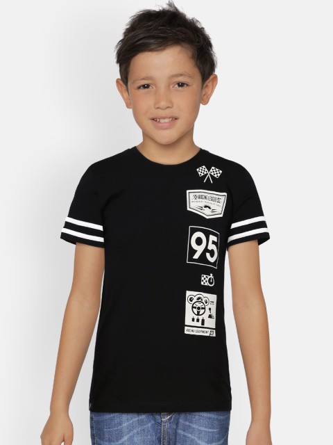 

Palm Tree Boys Black Printed Round Neck T-shirt