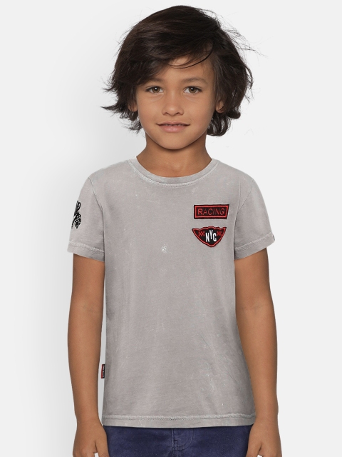 

Gini and Jony Boys Grey Solid Round Neck Pure Cotton T-shirt