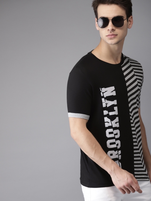 

Moda Rapido Men Black Printed T-shirt