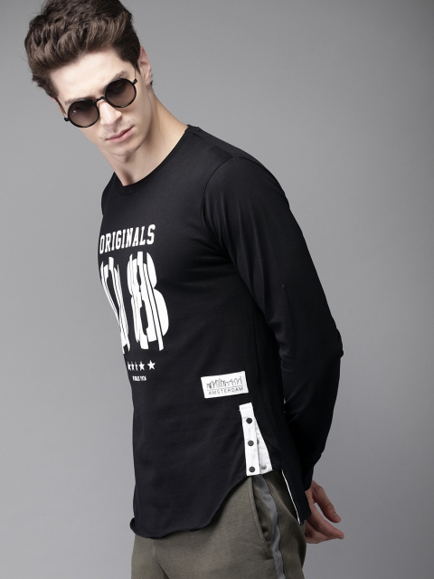 

Moda Rapido Men Black Printed T-shirt