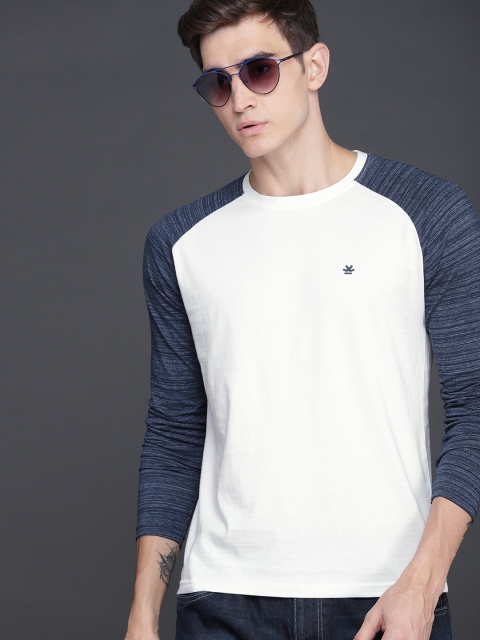 

WROGN Men White Solid Round Neck T-shirt