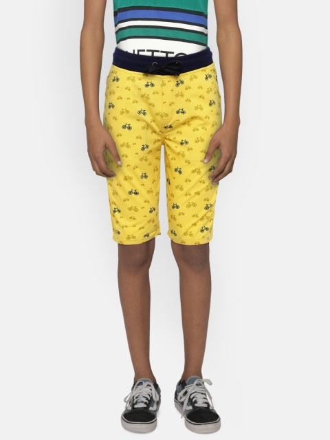 

Palm Tree Boys Yellow Printed Regular Shorts