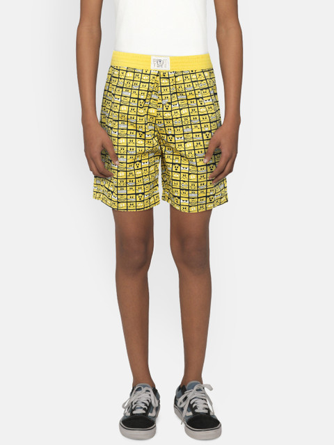 

Palm Tree Boys Yellow Printed Regular Fit Shorts