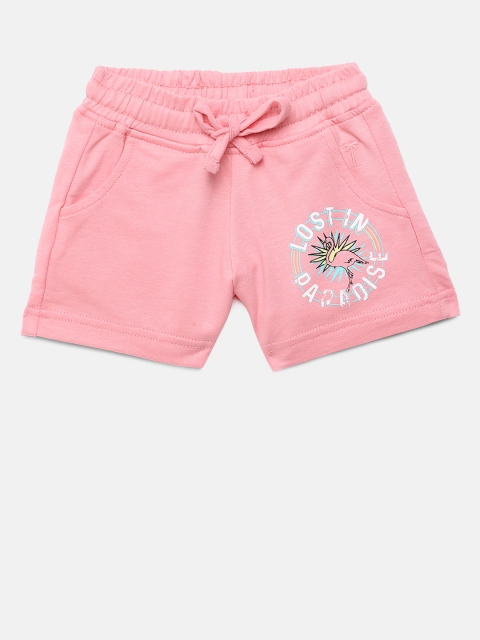 

Palm Tree Girls Pink Printed Regular Fit Shorts