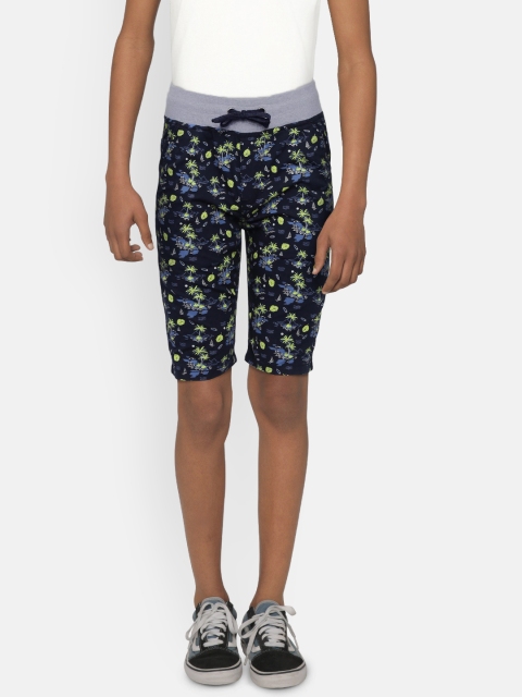 

Palm Tree Boys Navy Blue Printed Regular Shorts