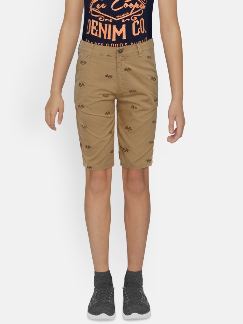 

Palm Tree Boys Brown Printed Regular Fit Chino Shorts