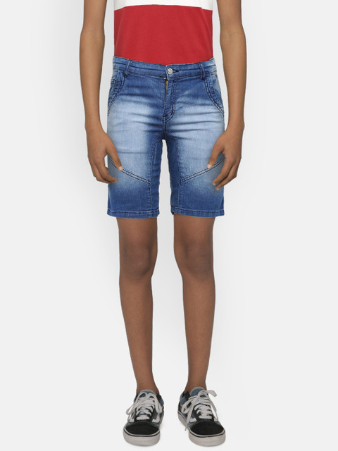 

Gini and Jony Boys Blue Solid Regular Fit Denim Shorts