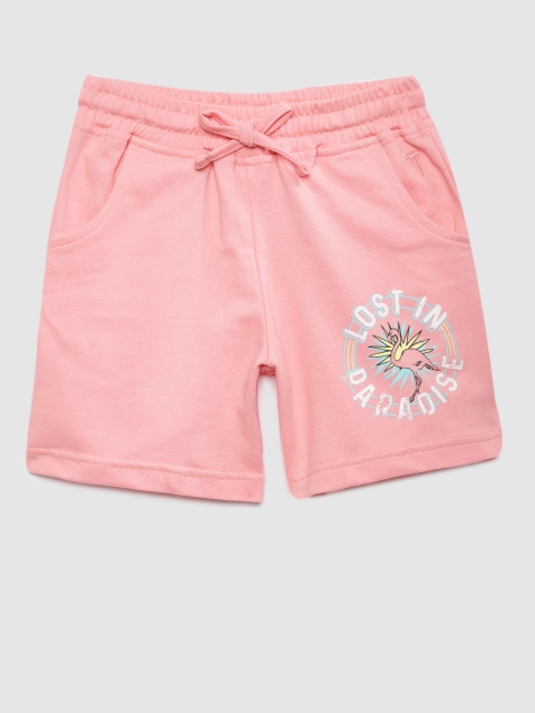 

Palm Tree Girls Pink Printed Regular Fit Shorts