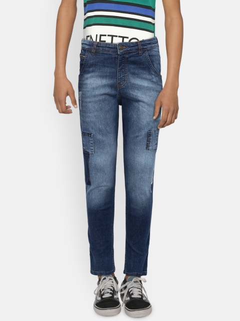 

Gini and Jony Boys Blue Slim Fit Mid-Rise Mildly Distressed Jeans