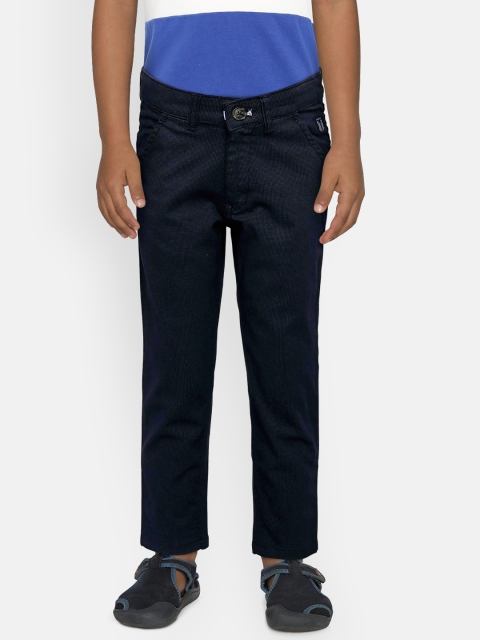 

Palm Tree Boys Navy Blue Slim Fit Solid Formal Trousers
