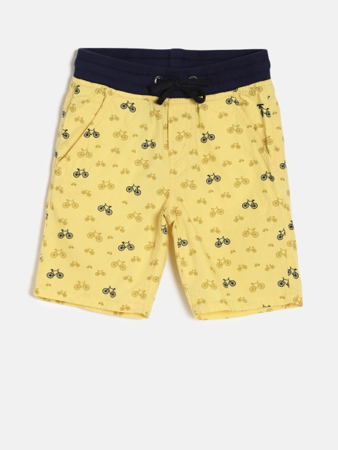 

Palm Tree Boys Yellow Printed Regular Fit Shorts